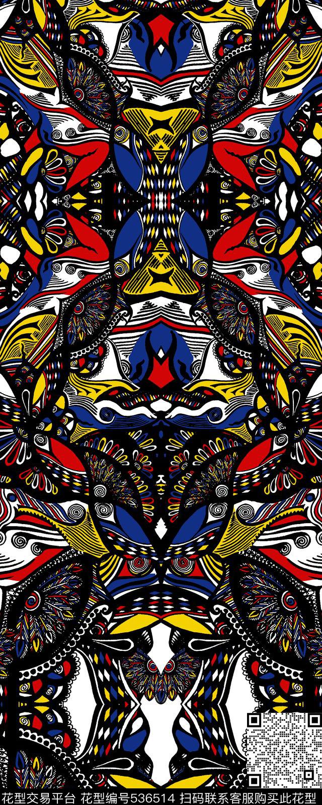 民族风插画热带雨林传统印花华亿平台下载（图片编号: 536514） - 瓦栏（Walan）