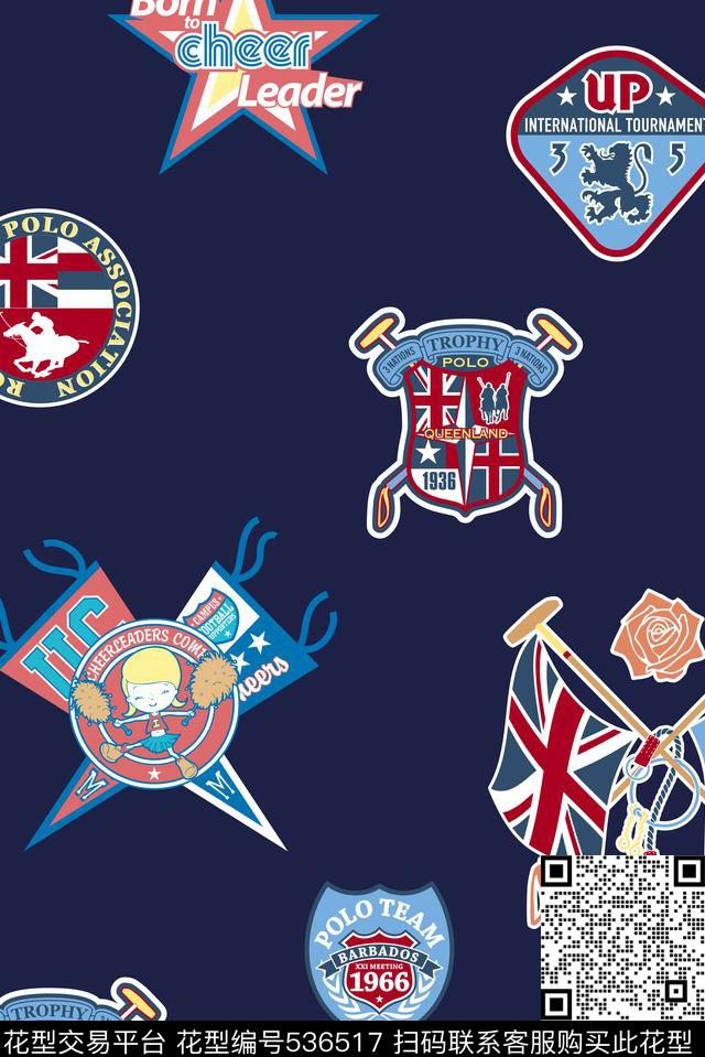 经典深蓝标志数码印花华亿平台下载（图片编号: 536517） - 瓦栏（Walan）