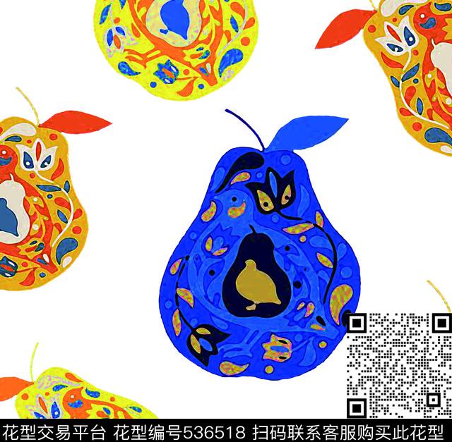 田园风多子多福鸟趣数码印花华亿平台下载（图片编号: 536518） - 瓦栏（Walan）