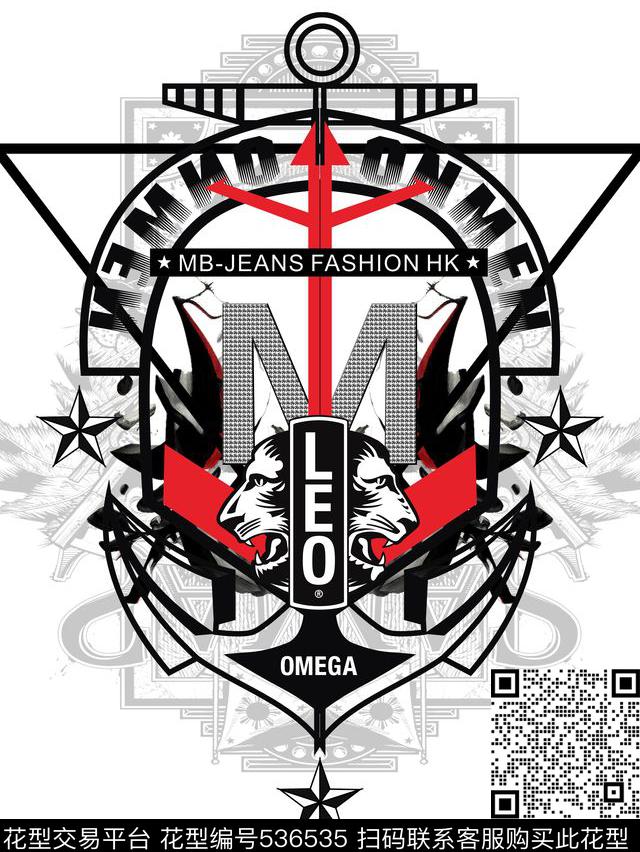 最新时尚流行个性原创黑白经典传统印花华亿平台下载（图片编号: 536535） - 瓦栏（Walan）