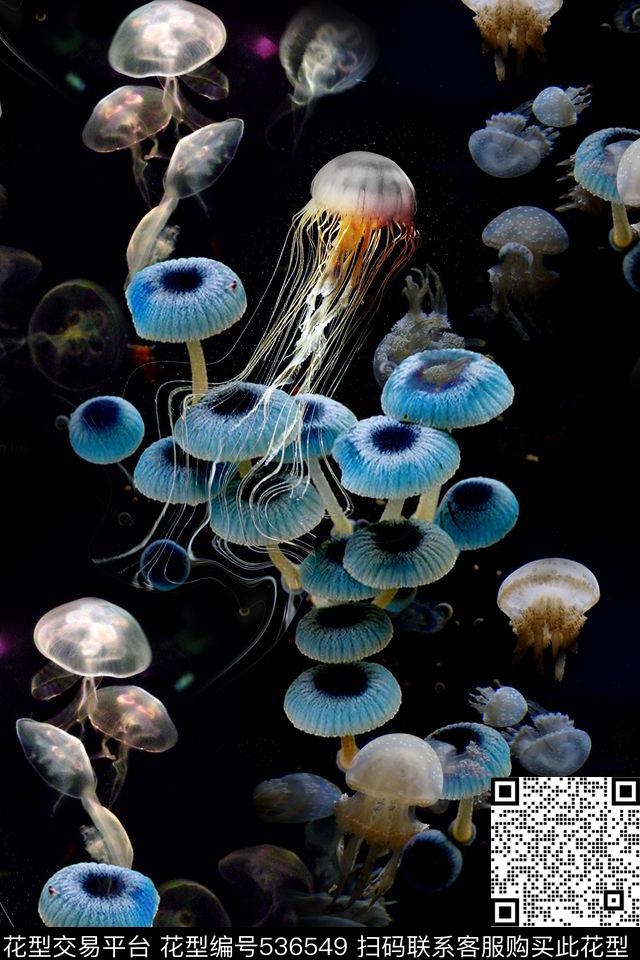 照片景观唯美水母群数码印花华亿平台下载（图片编号: 536549） - 瓦栏（Walan）