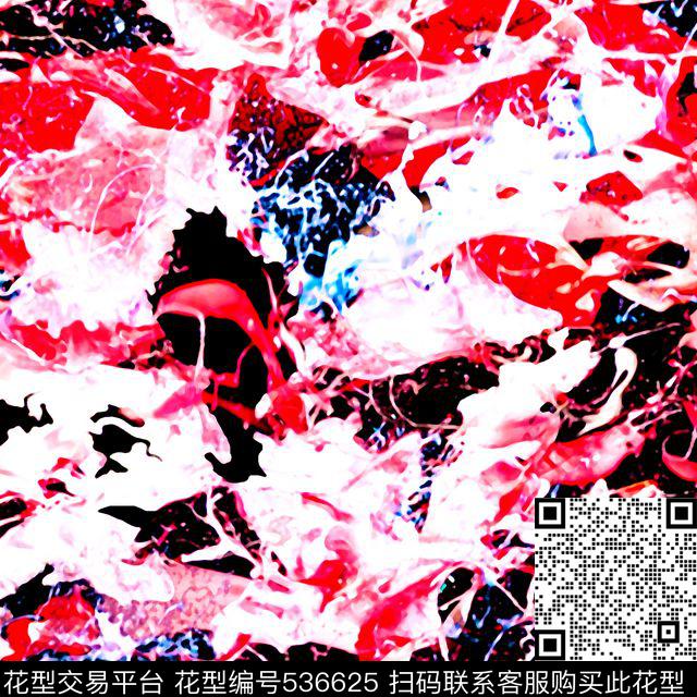 潮流女装抽象肌理纹数码印花数码印花华亿平台下载（图片编号: 536625） - 瓦栏（Walan）