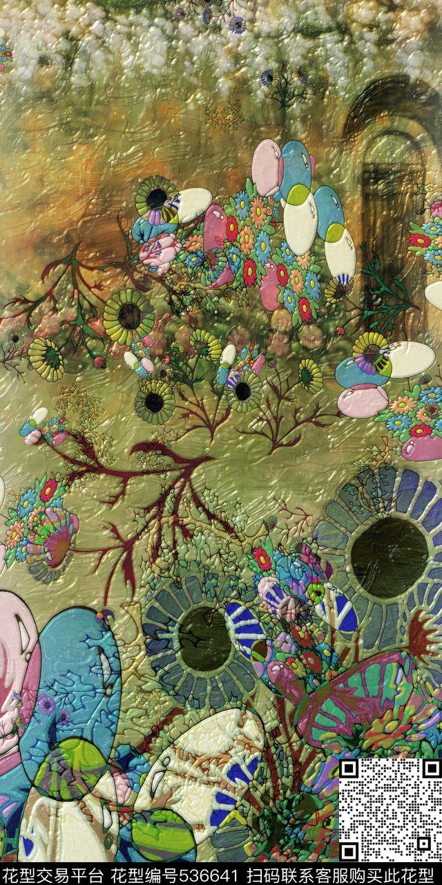 定位花肌理家纺数码印花华亿平台下载（图片编号: 536641） - 瓦栏（Walan）