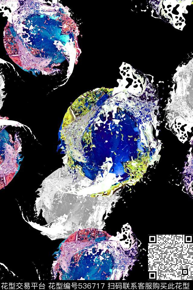 欧美流行时尚彩色油漆数码华亿平台数码印花华亿平台下载（图片编号: 536717） - 瓦栏（Walan）