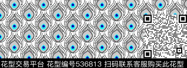 休闲时尚孔雀羽毛宝石传统印花华亿平台下载（图片编号: 536813） - 瓦栏（Walan）