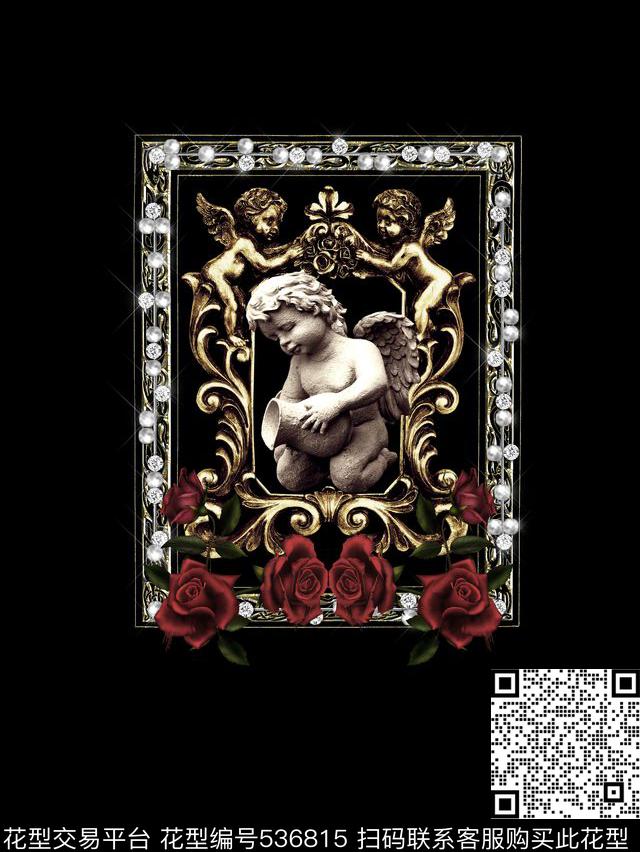 复古浮雕人物数码印花华亿平台下载（图片编号: 536815） - 瓦栏（Walan）