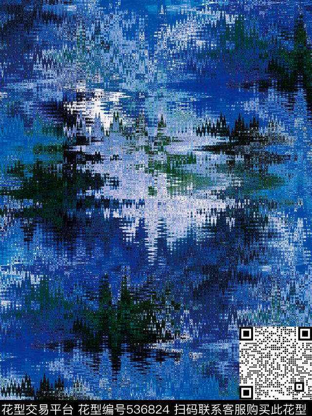 抽象肌理笔刷山石纹夹克数码印花华亿平台下载（图片编号: 536824） - 瓦栏（Walan）