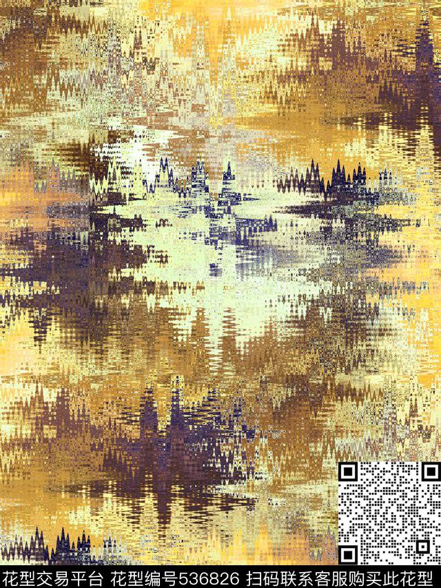 抽象肌理笔刷山石纹男士衬衫数码印花华亿平台下载（图片编号: 536826） - 瓦栏（Walan）