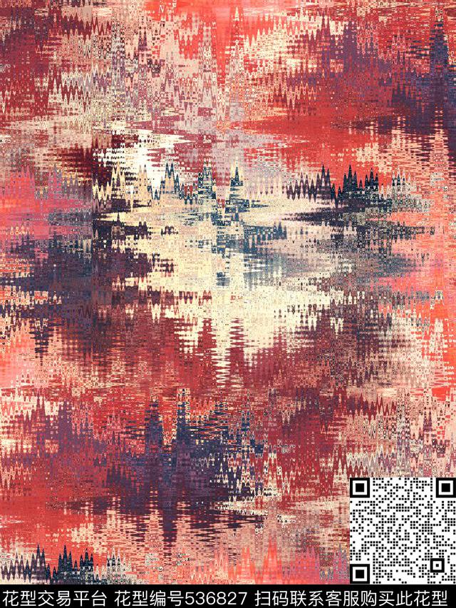 抽象肌理笔刷山石纹男士衬衫数码印花华亿平台下载（图片编号: 536827） - 瓦栏（Walan）