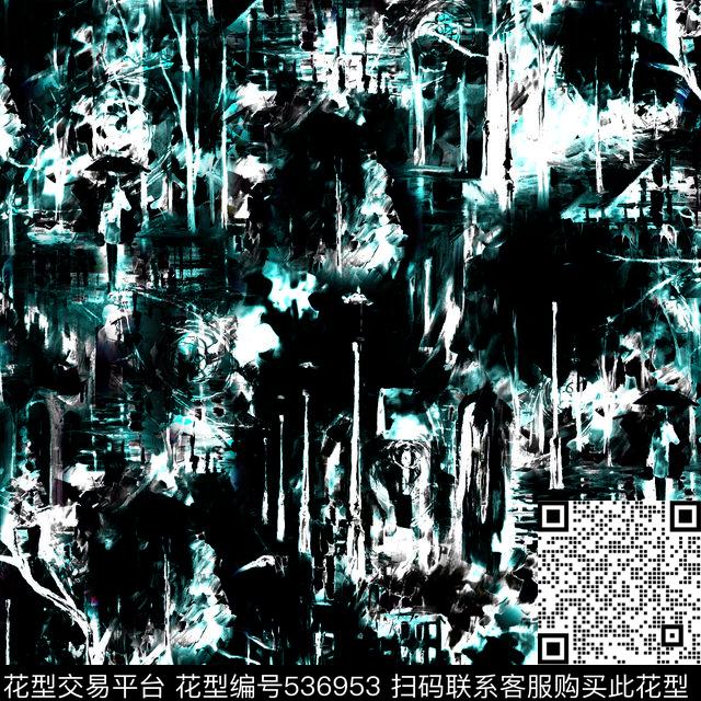 抽象水墨风景女装面料印花数码印花华亿平台下载（图片编号: 536953） - 瓦栏（Walan）