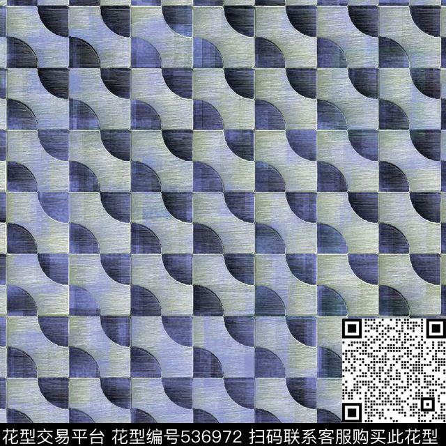 几何扇形方形数码印花华亿平台下载（图片编号: 536972） - 瓦栏（Walan）
