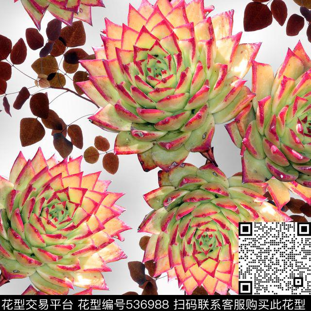 热带植物多肉、树叶、热带数码印花华亿平台下载（图片编号: 536988） - 瓦栏（Walan）