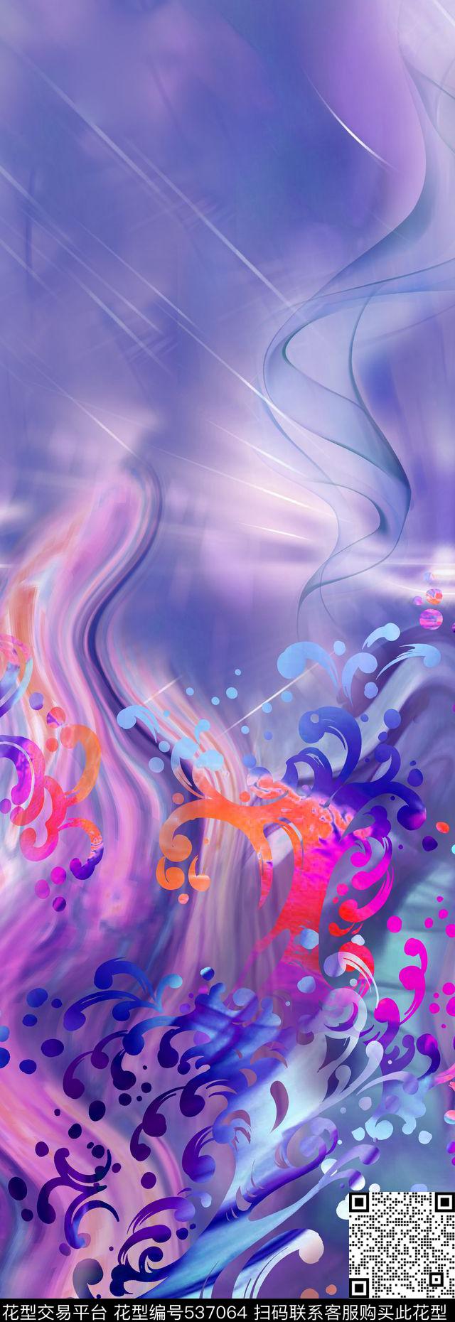 浪花炫酷定位数码印花数码印花华亿平台下载（图片编号: 537064） - 瓦栏（Walan）