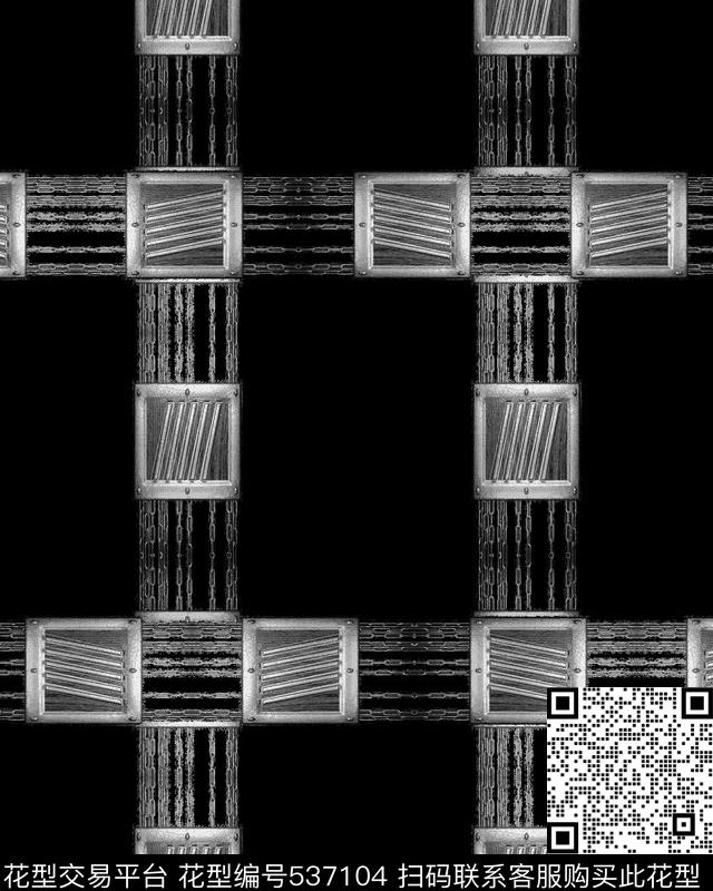 抽象机器面具金属链数码印花华亿平台下载（图片编号: 537104） - 瓦栏（Walan）