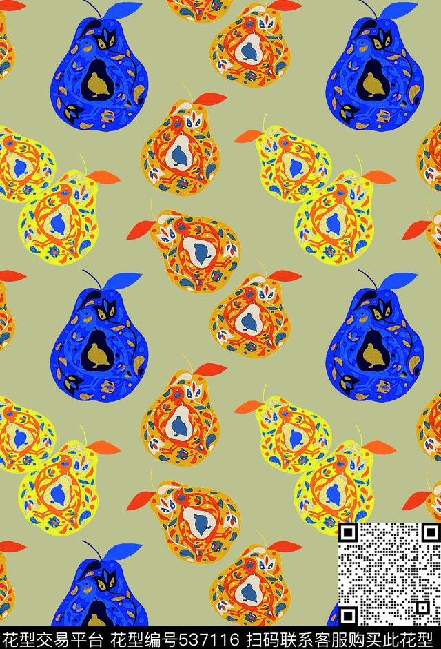 田园风多子多福鸟趣数码印花华亿平台下载（图片编号: 537116） - 瓦栏（Walan）