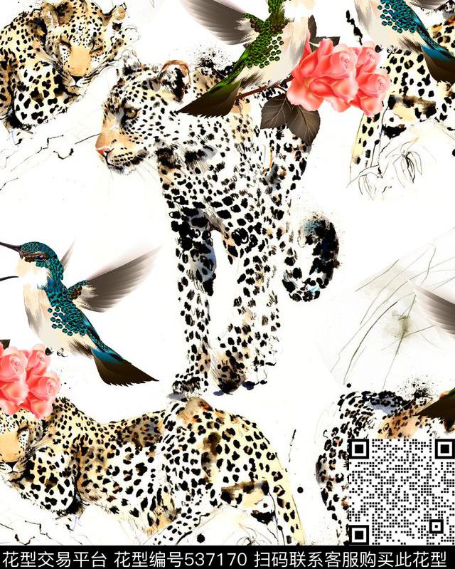 时尚斑点豹子数码印花华亿平台下载（图片编号: 537170） - 瓦栏（Walan）