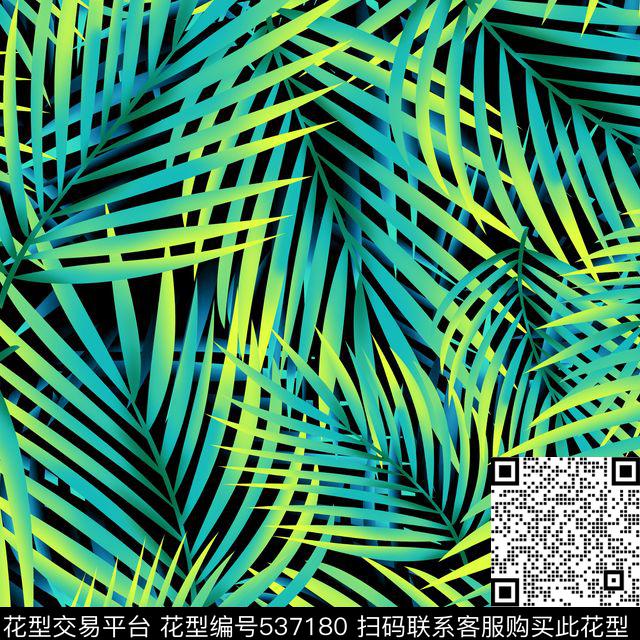 叶子纯色底简约数码印花华亿平台下载（图片编号: 537180） - 瓦栏（Walan）
