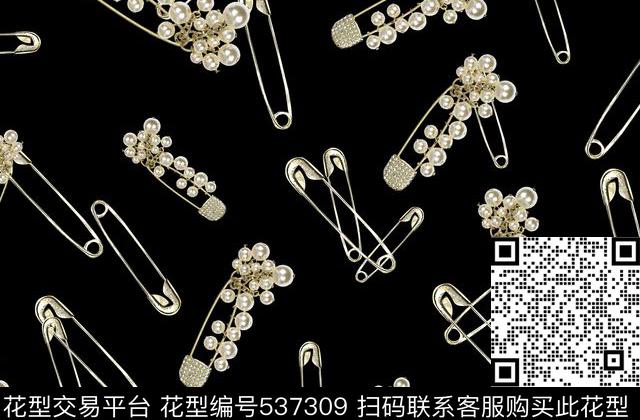 创意别针四方连续数码印花华亿平台下载（图片编号: 537309） - 瓦栏（Walan）