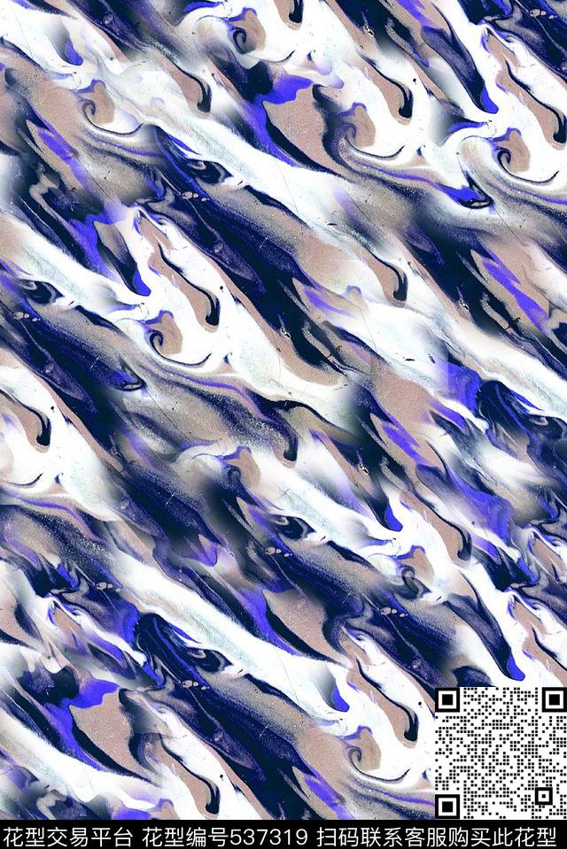 潮流肌理抽象纹夹克棉服数码印花华亿平台下载（图片编号: 537319） - 瓦栏（Walan）