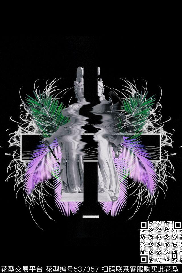 流行时尚抽象数码印花华亿平台下载（图片编号: 537357） - 瓦栏（Walan）