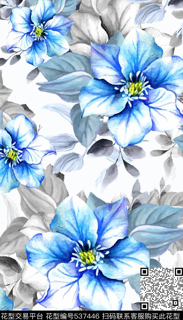 水彩画花卉罂粟数码印花华亿平台下载（图片编号: 537446） - 瓦栏（Walan）
