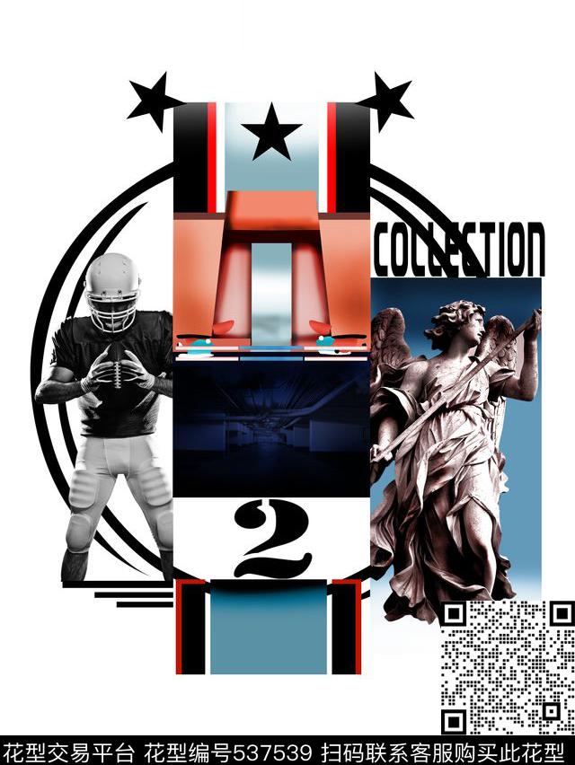 棒球员几何天使雕像数码印花华亿平台下载（图片编号: 537539） - 瓦栏（Walan）