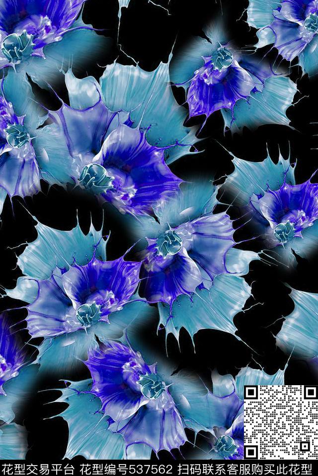 水彩泼墨颜料数码印花华亿平台下载（图片编号: 537562） - 瓦栏（Walan）