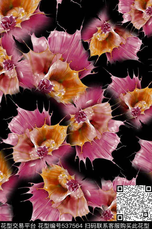 水彩泼墨颜料数码印花华亿平台下载（图片编号: 537564） - 瓦栏（Walan）