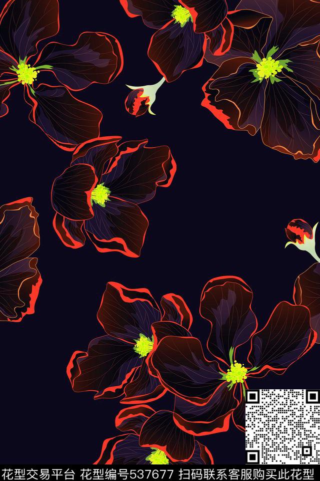 2017趋势半成型花卉半身裙传统印花华亿平台下载（图片编号: 537677） - 瓦栏（Walan）