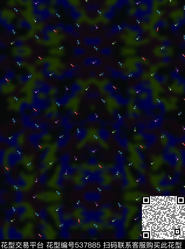 几何蚂蚁迷彩数码印花华亿平台下载（图片编号: 537885） - 瓦栏（Walan）