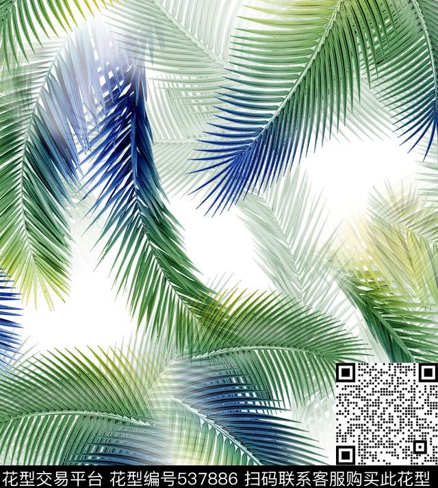 热带夏威夷棕榈数码印花华亿平台下载（图片编号: 537886） - 瓦栏（Walan）