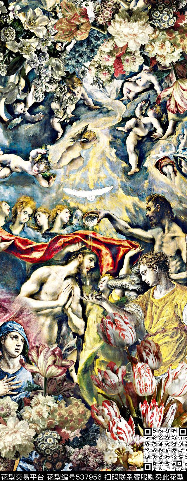 创意欧式神话人物数码印花华亿平台下载（图片编号: 537956） - 瓦栏（Walan）