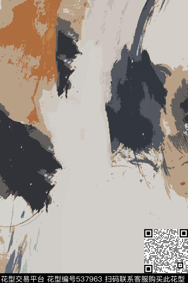 中国风时尚抽象人物传统印花华亿平台下载（图片编号: 537963） - 瓦栏（Walan）