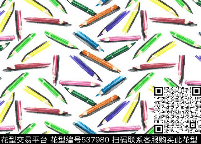 写意铅笔手绘数码印花华亿平台下载（图片编号: 537980） - 瓦栏（Walan）