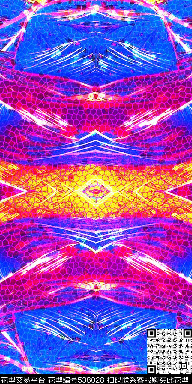 抽象几何体时尚外套羽绒服大衣数码印花华亿平台下载（图片编号: 538028） - 瓦栏（Walan）