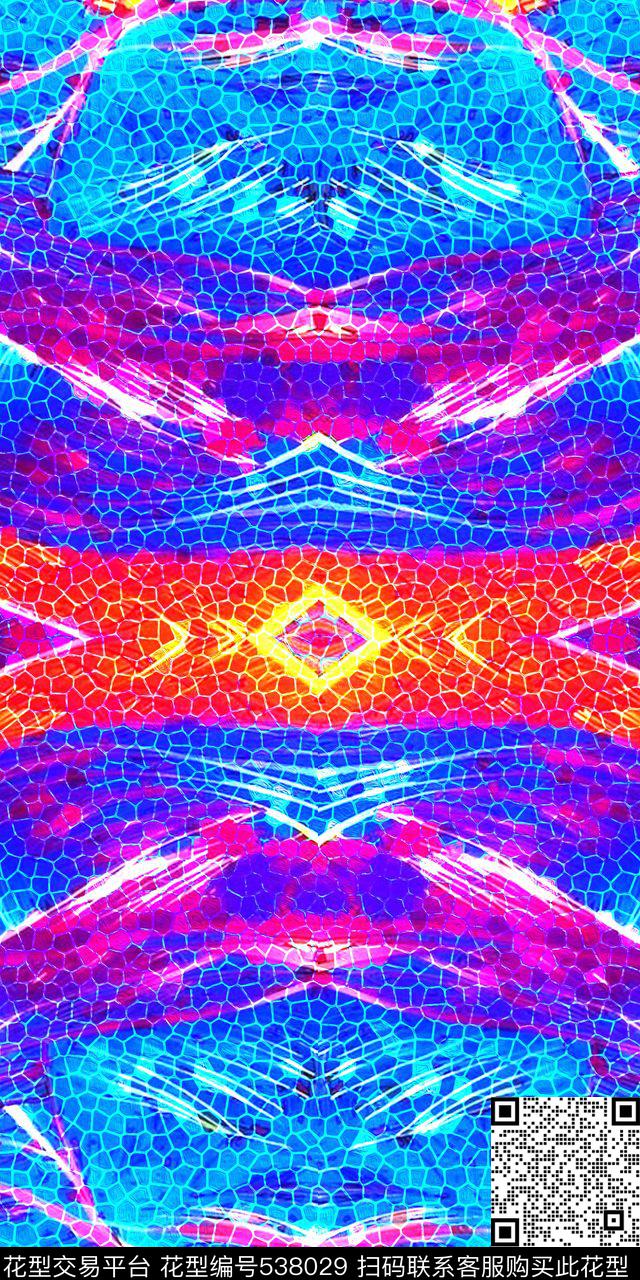 时尚抽象几何体外套羽绒服大衣数码印花华亿平台下载（图片编号: 538029） - 瓦栏（Walan）