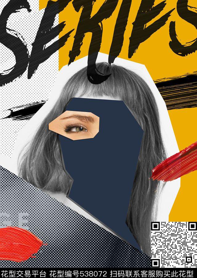 复古潮流摇滚潮牌胸花数码印花华亿平台下载（图片编号: 538072） - 瓦栏（Walan）