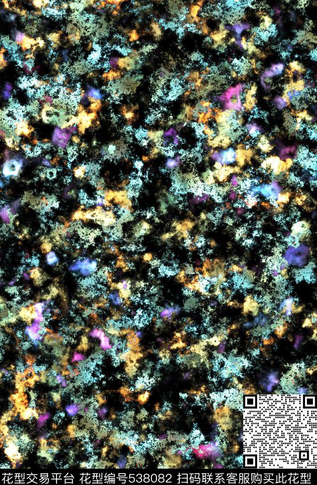 肌理笔触水墨数码印花华亿平台下载（图片编号: 538082） - 瓦栏（Walan）