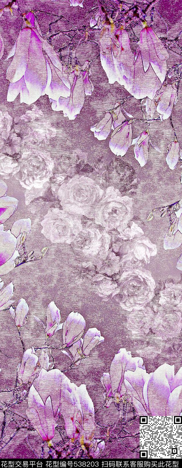 时尚抽象拉丝数码印花华亿平台下载（图片编号: 538203） - 瓦栏（Walan）