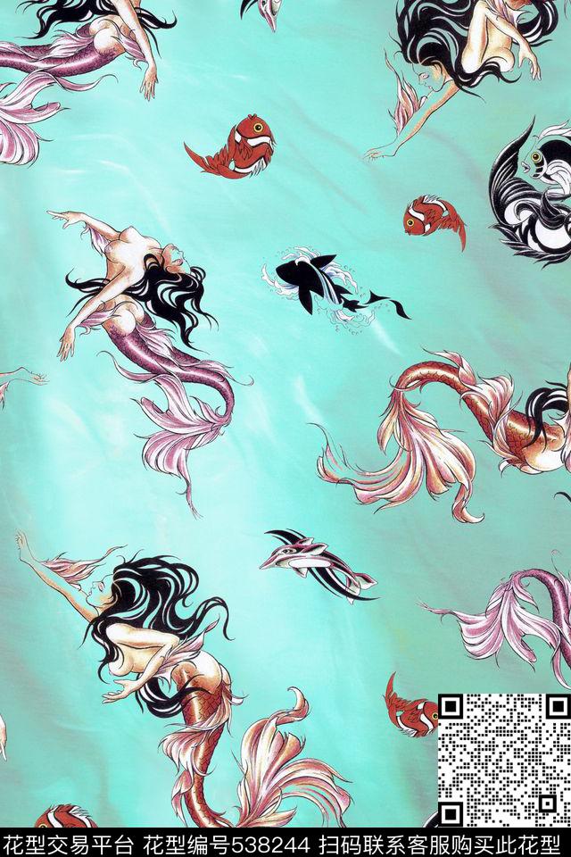 流行时尚抽象动物数码印花华亿平台下载（图片编号: 538244） - 瓦栏（Walan）