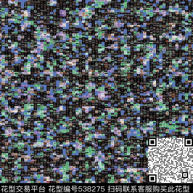 几何字母方形数码印花华亿平台下载（图片编号: 538275） - 瓦栏（Walan）