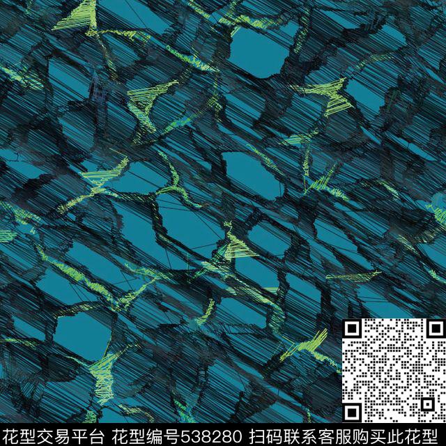 几何线条块面数码印花华亿平台下载（图片编号: 538280） - 瓦栏（Walan）