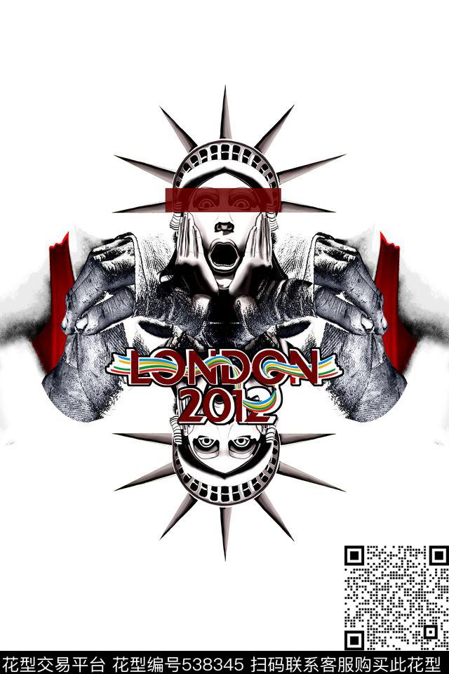 潮流时尚男装定位自由女神拳击数码印花华亿平台下载（图片编号: 538345） - 瓦栏（Walan）