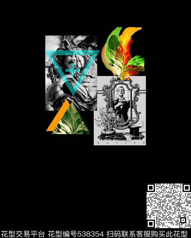 流行时尚石雕像欧美人物画传统印花华亿平台下载（图片编号: 538354） - 瓦栏（Walan）