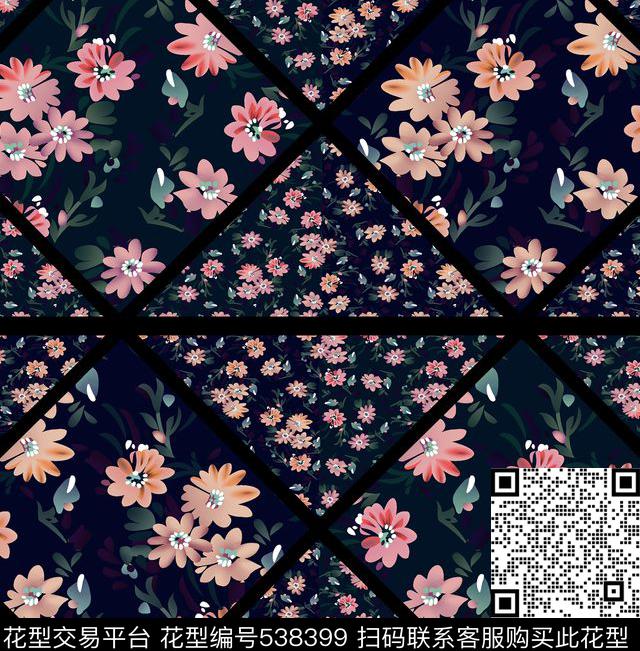 中国风中国风满地小碎花对称拼接男装女装传统印花华亿平台下载（图片编号: 538399） - 瓦栏（Walan）