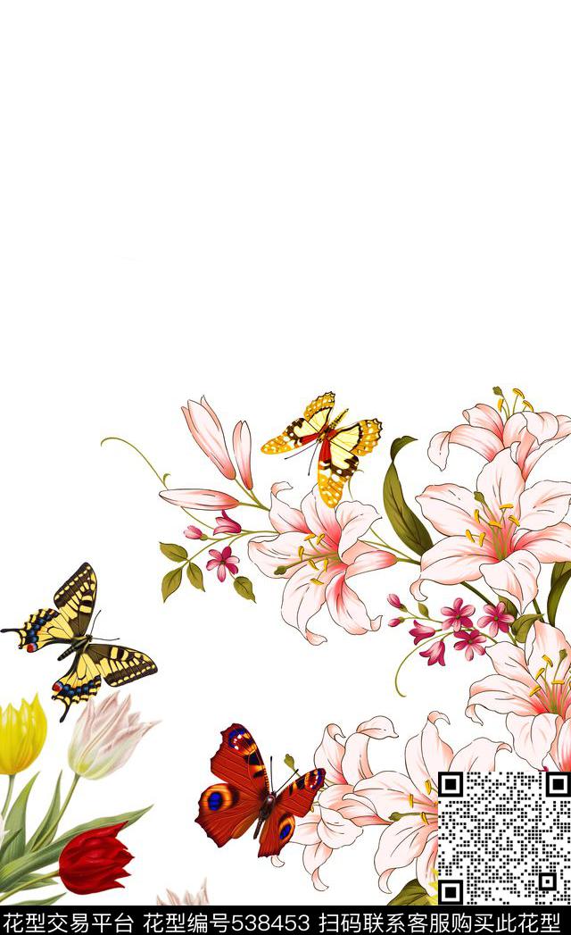 清爽流行时尚定位花卉印花服装旗袍连衣裙清爽流行时尚定位花卉印花服装旗袍连衣裙百合郁金香蝴蝶玫瑰小鸟花卉传统印花华亿平台下载（图片编号: 538453） - 瓦栏（Walan）