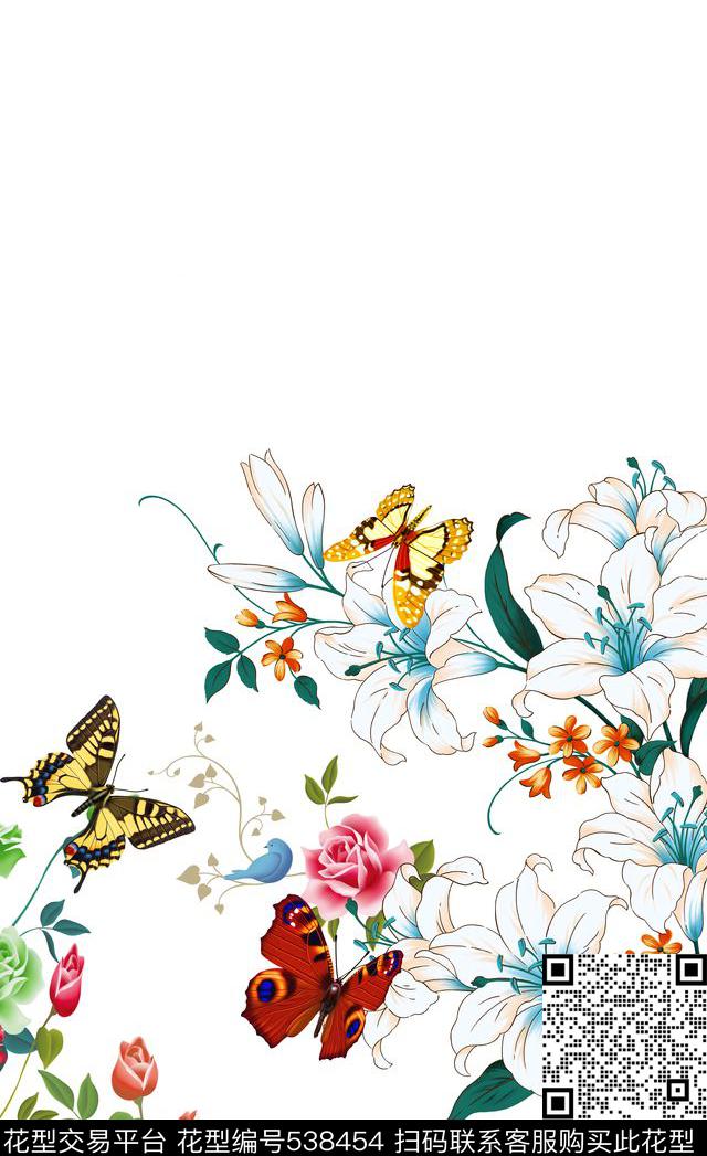 清爽流行时尚定位花卉印花服装旗袍连衣裙清爽流行时尚定位花卉印花服装旗袍连衣裙百合郁金香蝴蝶玫瑰小鸟花卉传统印花华亿平台下载（图片编号: 538454） - 瓦栏（Walan）