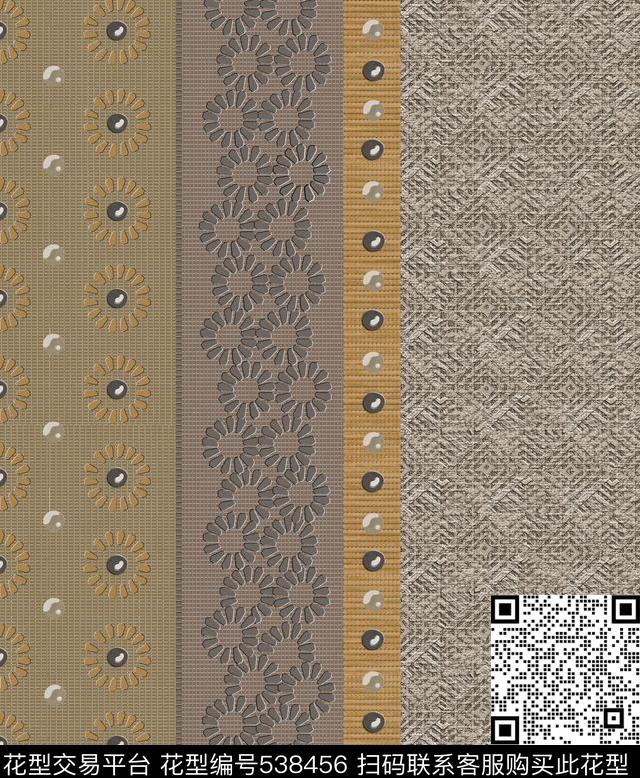 复古组合图案肌理传统印花华亿平台下载（图片编号: 538456） - 瓦栏（Walan）