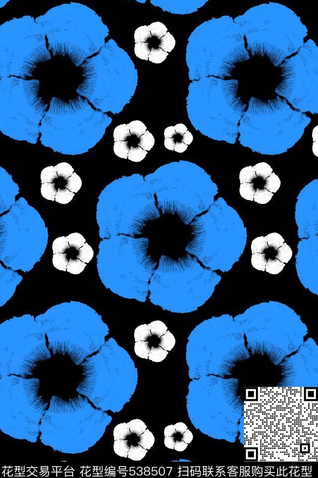 单纯花朵热烈传统印花华亿平台下载（图片编号: 538507） - 瓦栏（Walan）