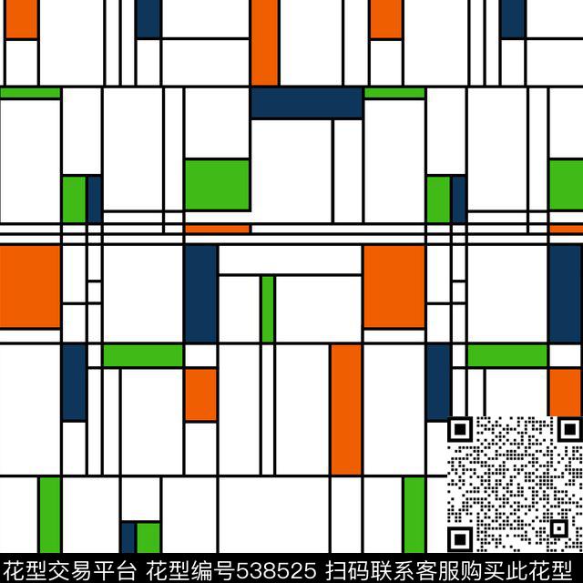 几何线条炫彩传统印花华亿平台下载（图片编号: 538525） - 瓦栏（Walan）